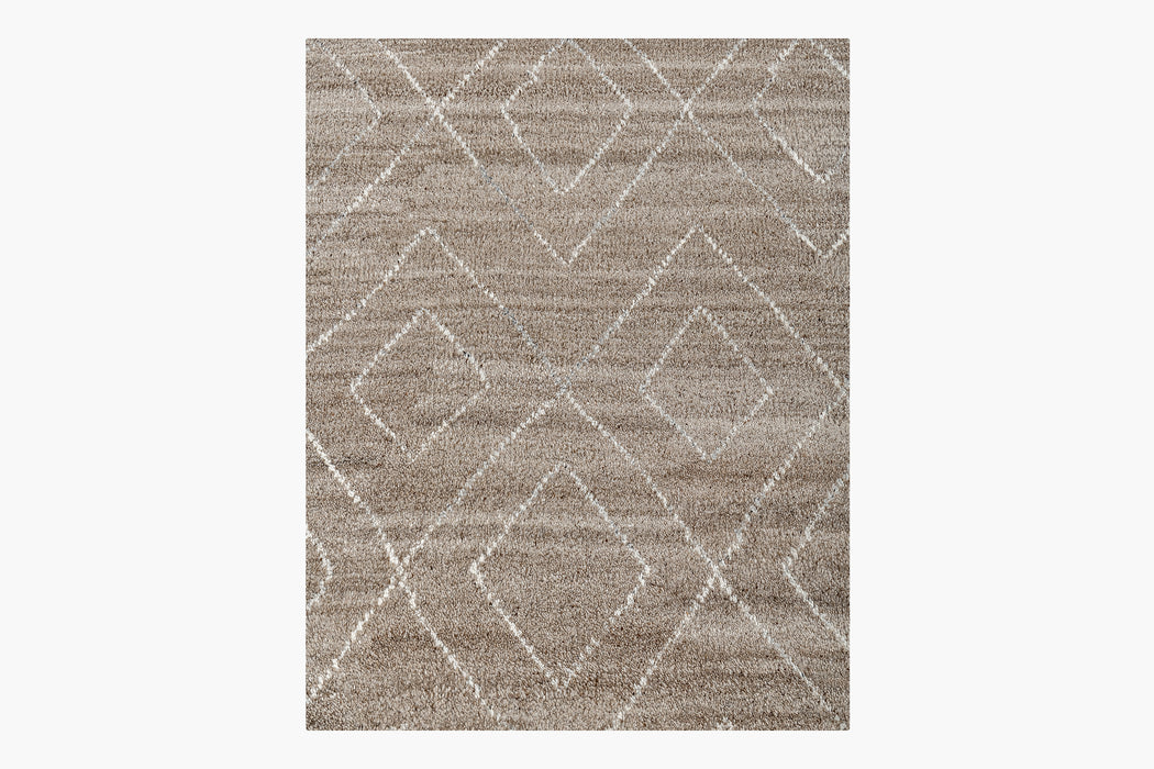 Double Diamond Moroccan Rug – Taupe