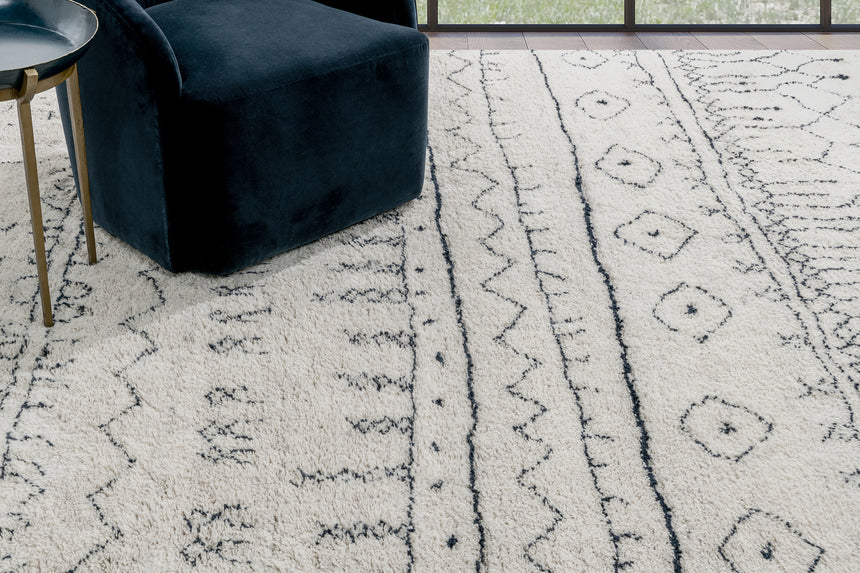 Cali Moroccan Rug – Sand / Indigo