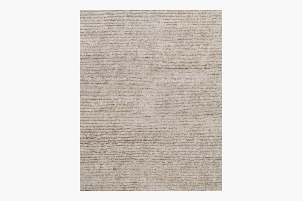 Ribbed Silk and Nettle Rug – Solid Sand