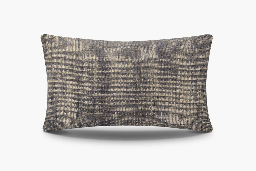 Distressed Textured Weave Pillow - Heather