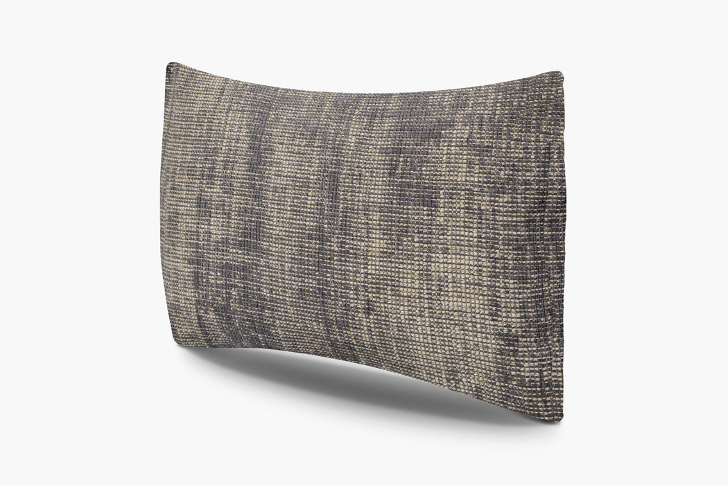 Distressed Textured Weave Pillow - Heather