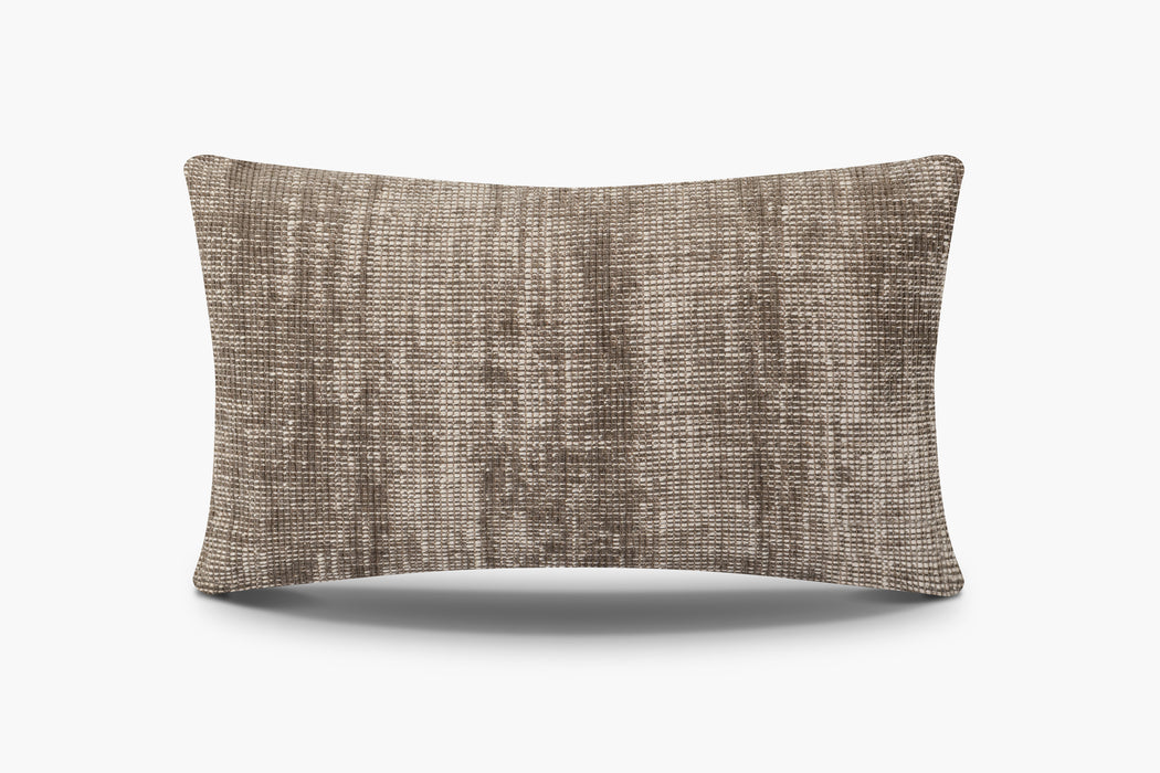 Distressed Textured Weave Pillow - Truffle