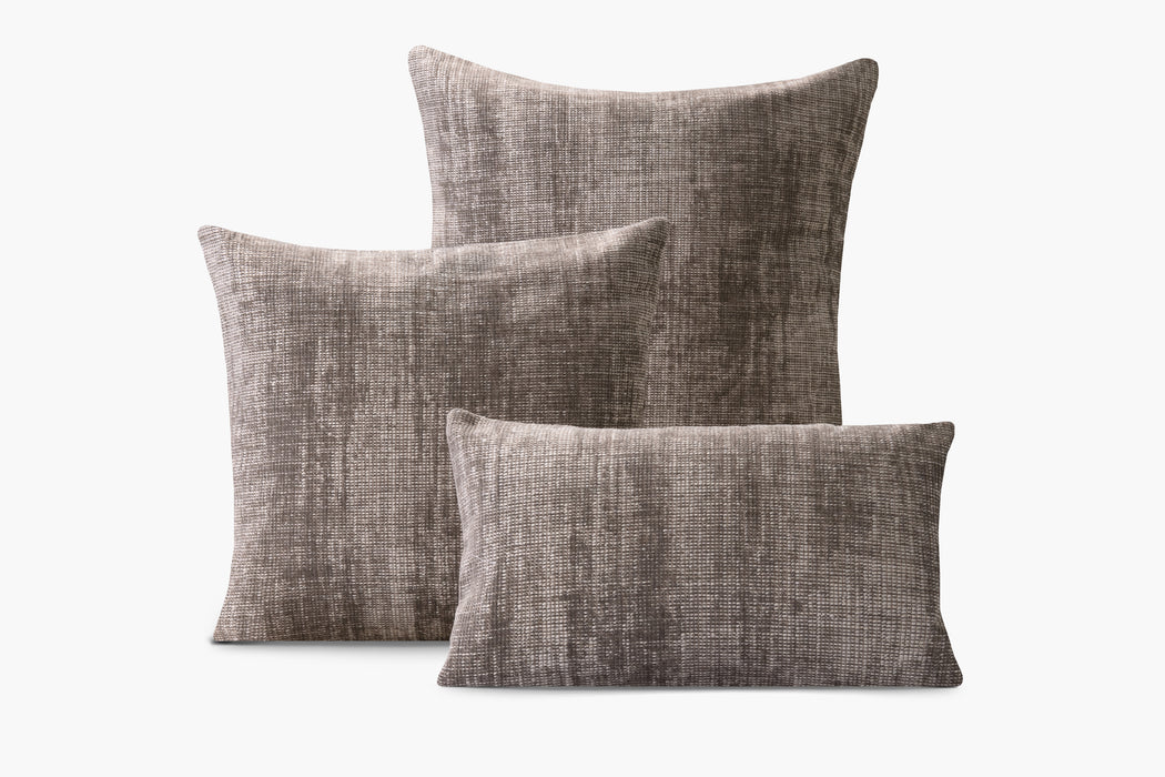 Distressed Textured Weave Pillow - Truffle