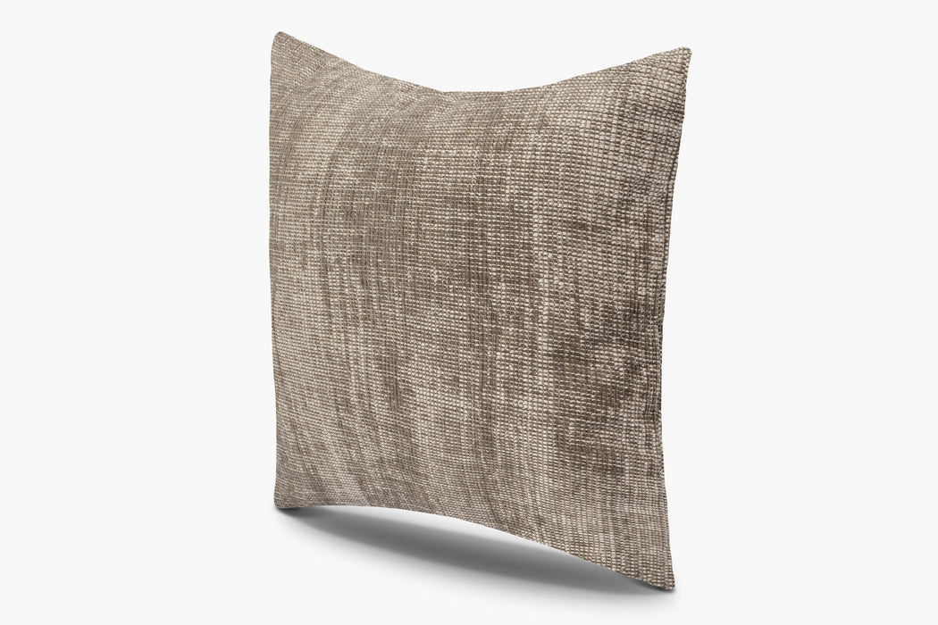 Distressed Textured Weave Pillow - Truffle