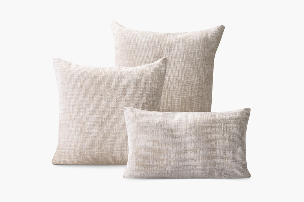 Distressed Textured Weave Pillow - Bone