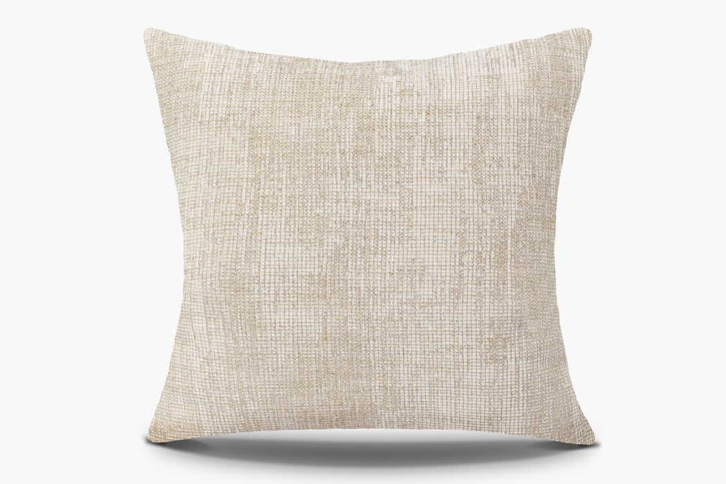 Distressed Textured Weave Pillow - Bone